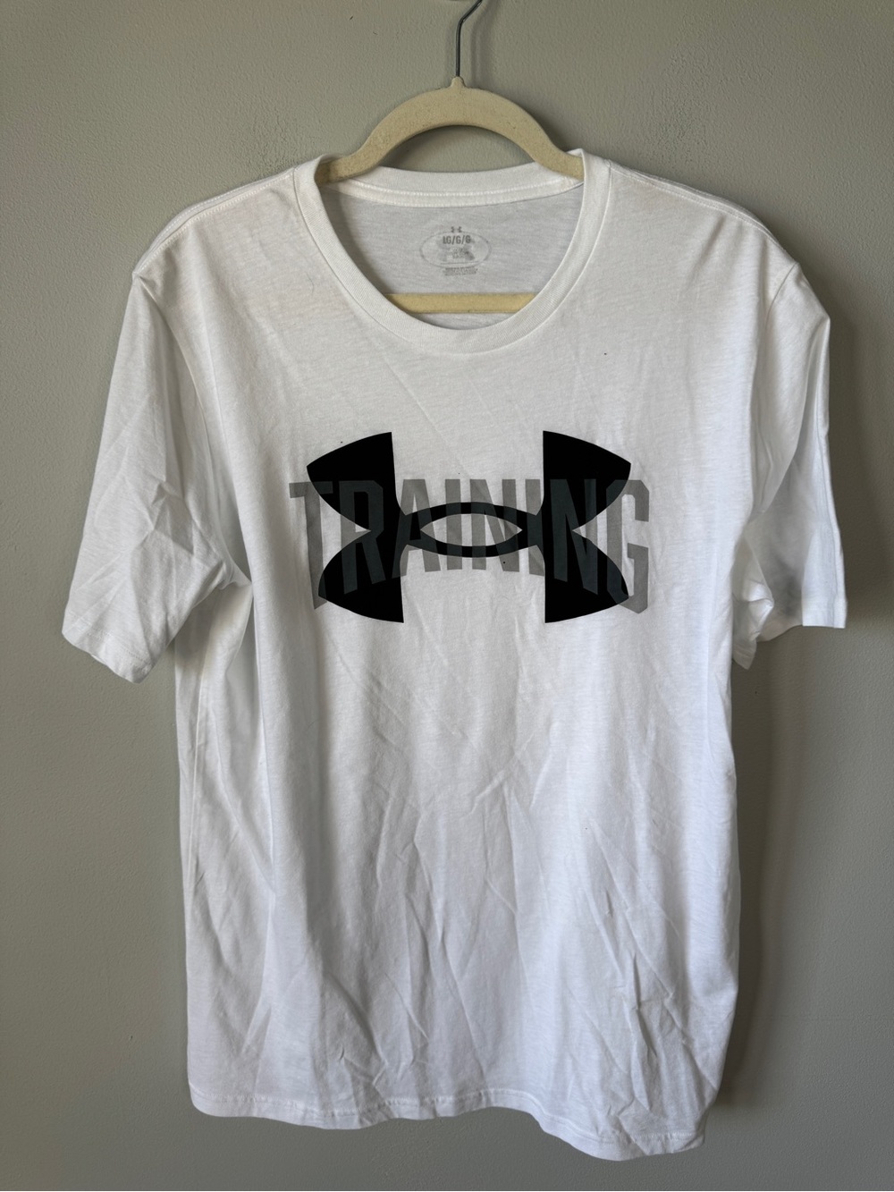 Under Armour White Short-Sleeve Training Tee with Black Logo